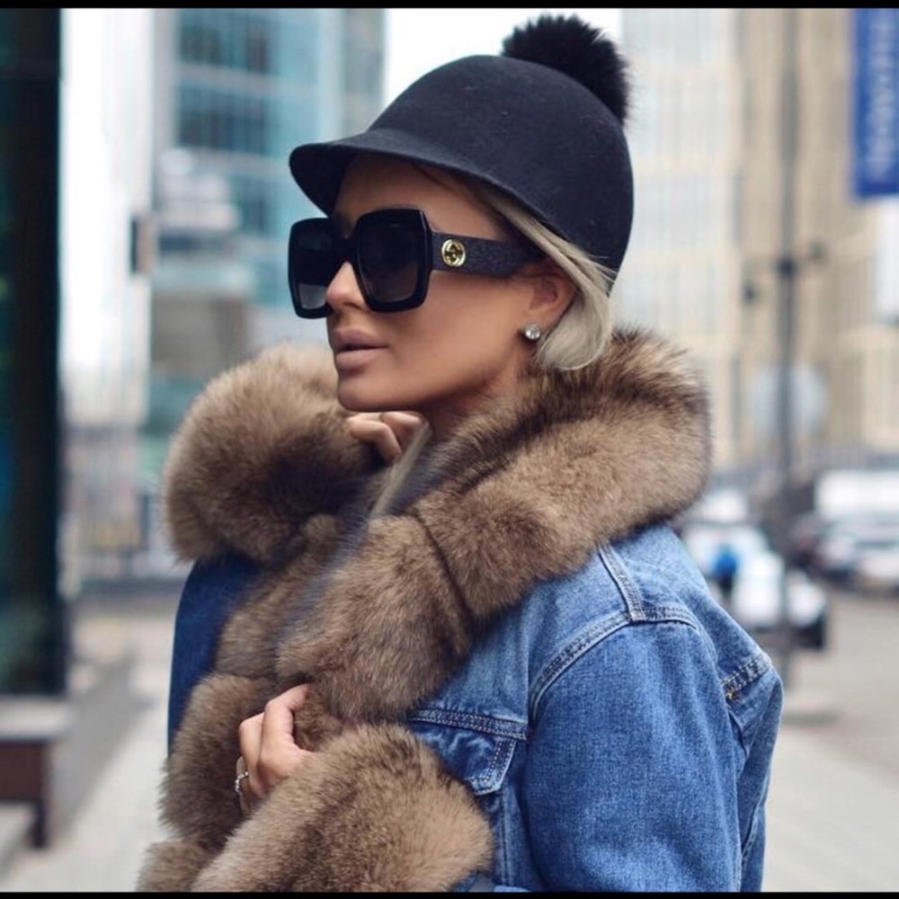 🕶🔥Gucci Sunglasses GG0102S 001🔥🕶 Glitter Arms